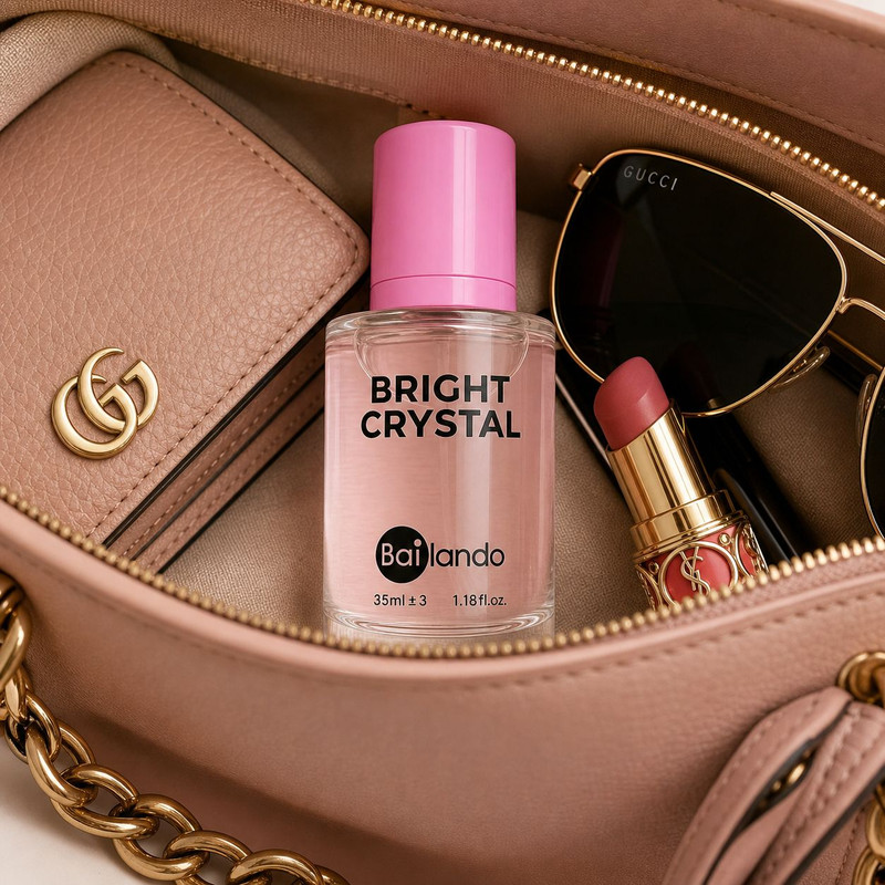 عطر جیبی زنانه بایلندو مدل Bright Crystal NB با رایحه شیرین و میوه ای حجم 35 میلی‌لیتر