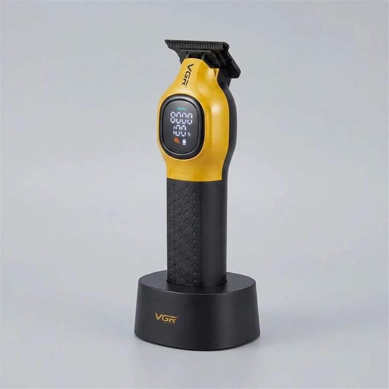 ماشین اصلاح موی سر و صورت شارژی وی جی ار مدل V-886T با تیغه سرامیکی و روکش DLC، باتری 1600 میلیآمپر ساعت، کارکرد تا 2 ساعت بیسیم، 4 شانه تنظیم قد اصلاح از 1.5 تا 7 میلیمتر، مناسب مصارف خانگی و حرفهای