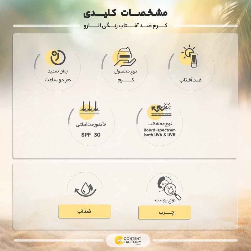 کرم ضد آفتاب رنگی الارو سری Foundation Effect SPF30 مدل High Protection مناسب پوست های چرب تحت لیسانس حجم 40 میلی‌لیتر