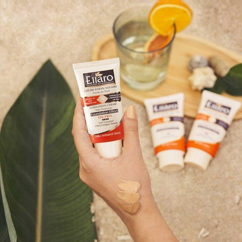 کرم ضد آفتاب رنگی الارو سری Foundation Effect SPF30 مدل High Protection مناسب پوست های چرب تحت لیسانس حجم 40 میلی‌لیتر